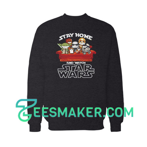 Stay Home And Watch Star Wars Sweatshirt Disneyland Size S - 3XL
