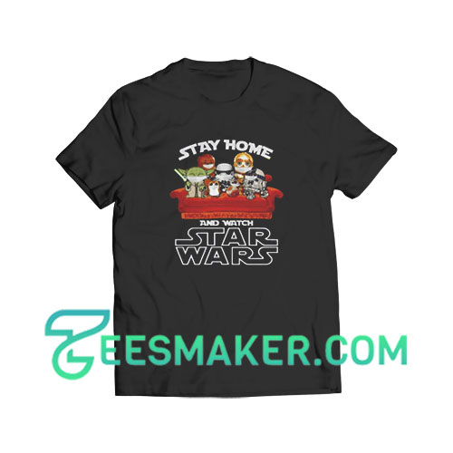 Stay Home And Watch Star Wars T-Shirt Disneyland Size S - 3XL