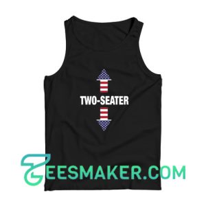Two Seater Arrow American Flag Tank Top 4th of July Size S - 2XL