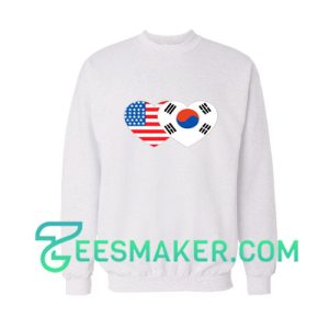 Patriotik-Amerika-Korea-Sweatshirt-White