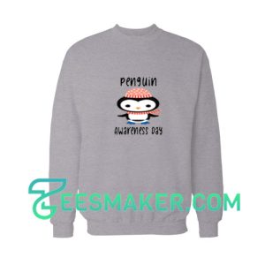 Penguin-Awareness-Day-Sweatshirt-Grey